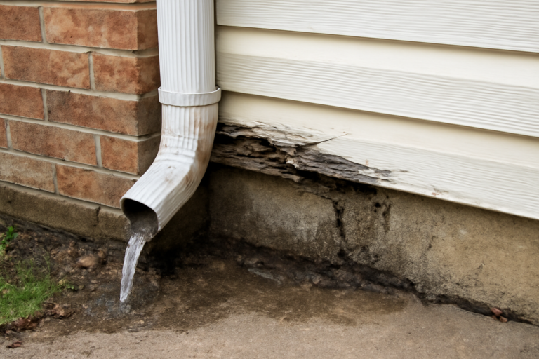 Downspout Failure Water Removal